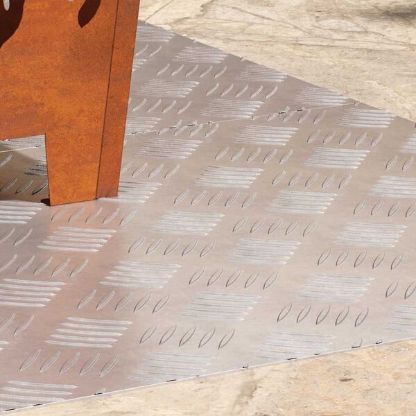 vidaXL Stair Tread Rectangular 2 pcs Silver 90 x 50 cm Aluminium