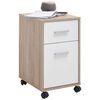 FMD Mobile Drawer Cabinet Oak and White