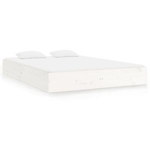 vidaXL Bed Frame without Mattress White Solid Wood 160x200 cm