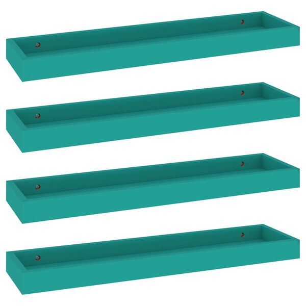 vidaXL Loggia Wall Shelves 4 pcs Blue 60x15x4 cm MDF