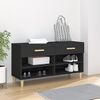 vidaXL Shoe Cabinet Black 102x35x55 cm Engineered Wood