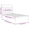 vidaXL Metal Bed Frame without Mattress with Headboard White 90x190cm