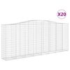 vidaXL Arched Gabion Baskets 20 pcs 400x50x160/180 cm Galvanised Iron