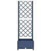vidaXL Garden Planter with Trellis Blue Grey 40x40x121.5 cm PP