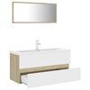vidaXL Bathroom Furniture Set White and Sonoma Oak Engineered Wood