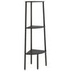 vidaXL 3-Tier Corner Shelf Black 45.5x31.5x120 cm