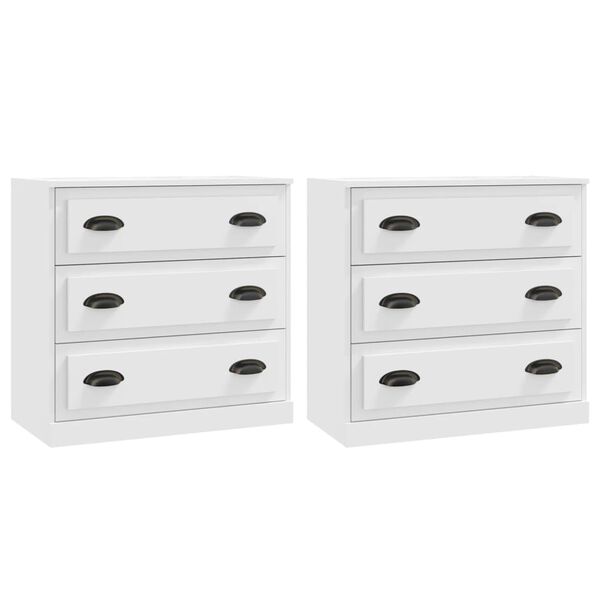 vidaXL Sideboards 2 pcs White Engineered Wood