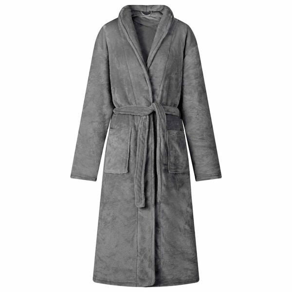 vidaXL Bathrobe without Hood Dark Grey XXXL Flannel