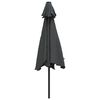 vidaXL Garden Parasol with LED Lights and Steel Pole 300cm Anthracite