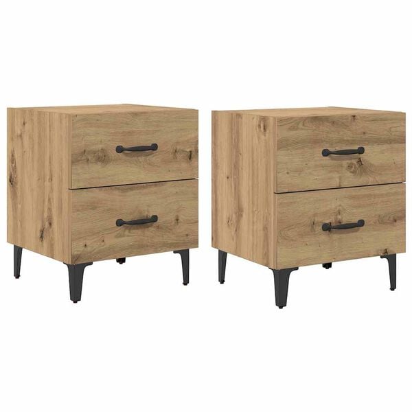 vidaXL Bed Cabinet 2 pcs Artisan Oak 40 x 35 x 47.5 cm Engineered Wood
