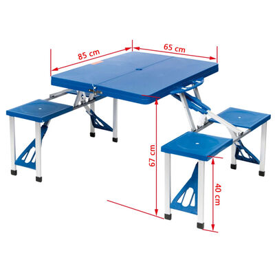 Bo-Camp Picnic Table Set Basic Blue Steel