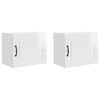 vidaXL Wall Cabinet PORTO 2 pcs High Gloss White 50 x 31 x 40 cm