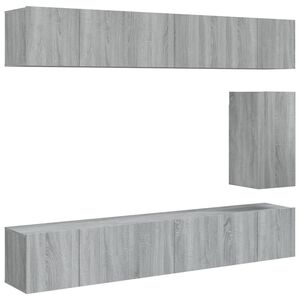 vidaXL 7 Piece TV Cabinet Set Grey Sonoma Engineered Wood