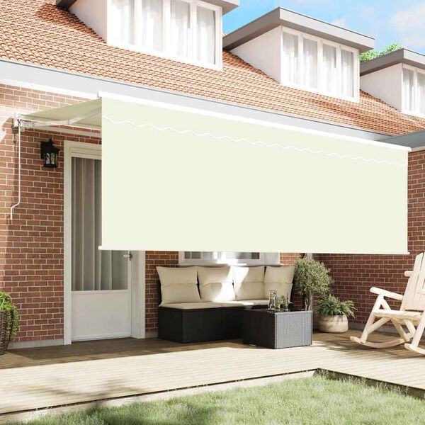 vidaXL Retractable Awning Cream 350 x 200 cm Polyester and Aluminium
