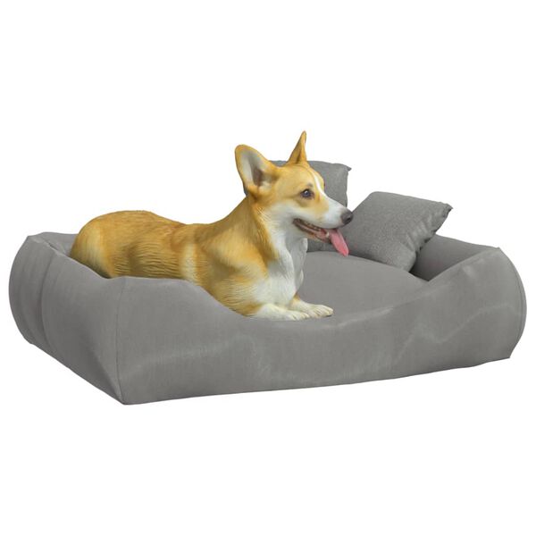 vidaXL Dog Cushion with Pillows Grey 75x58x18 cm Oxford Fabric