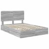 vidaXL Storage Bed Grey Sonoma 160 x 200 cm Engineered Wood