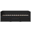 vidaXL Daybed with Drawers without Mattress Black 75x190 cm Small Single
