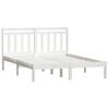 vidaXL Bed Frame without Mattress White King Size Solid Wood