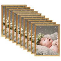 vidaXL Photo Frames Collage 10 pcs for Table Gold 10x15 cm MDF