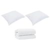 vidaXL Duvet with Pillows with Pillow 3 pcs White Microfiber