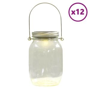 vidaXL Solar Glass Light for Outdoor 12 pcs Warm White