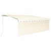vidaXL Manual Retractable Awning with Blind 4x3m Cream (313191+46834+313277)