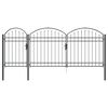 vidaXL Garden Fence Gate with Arched Top ASSEN 400 x 100 cm Steel Grey