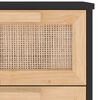 vidaXL Sideboard Black 40x30x90 cm Solid Wood Pine and Natural Rattan