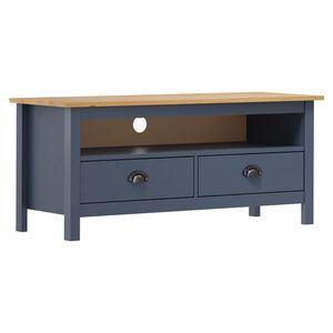 vidaXL TV Cabinet Hill Grey 110x40x47 cm Solid Pine Wood