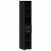 vidaXL Bookcase with Drawer Black Oak 30 x 42.4 x 185.2 cm