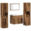 vidaXL Bathroom Furniture Set with Door 4 pcs Old Wood Engineered Wood