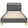 vidaXL Children's Bed Frame with Headboard Dark Grey 90 x 190 cm