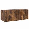 vidaXL TV Wall Cabinet with LED Lights Smoked Oak 80x35x31 cm