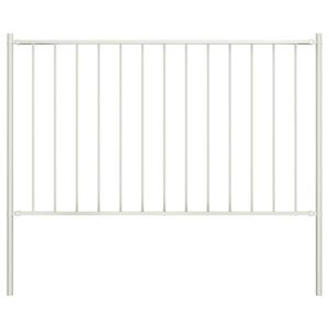 vidaXL Fence Panel Woerden with Posts Steel 1.7x1 m White