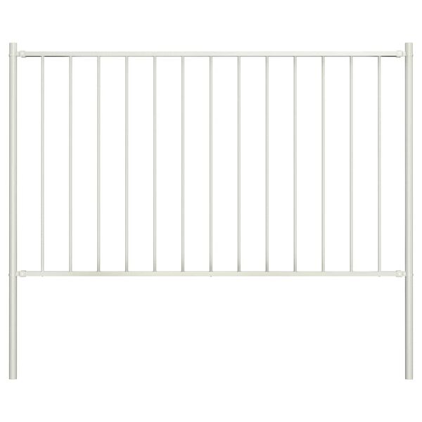 vidaXL Fence Panel Woerden with Posts Steel 1.7x1 m White