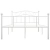 vidaXL Bed Frame without Mattress White Metal 120x200 cm