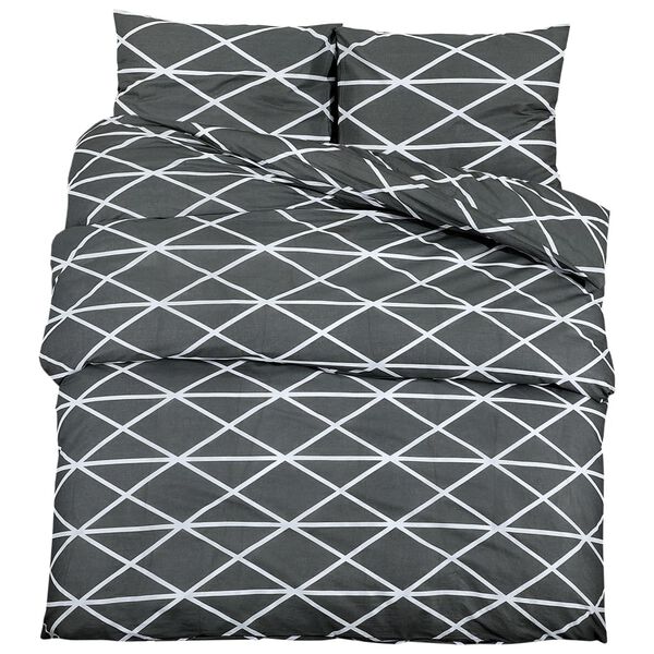 vidaXL Duvet Cover Set Grey 140x200 cm Cotton