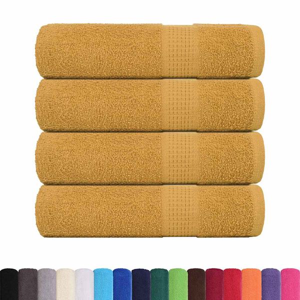 vidaXL Shower Towels "FROGN" 4 pcs Gold 70x140 cm 360 gsm