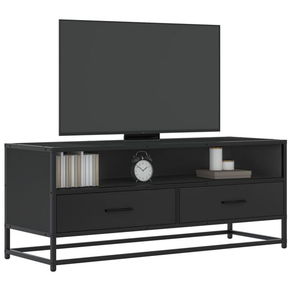 vidaXL TV Cabinet Black 100x34.5x40 cm Engineered Wood and Metal