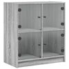 vidaXL Side Cabinet with Glass Doors Grey Sonoma 68x37x75,5 cm
