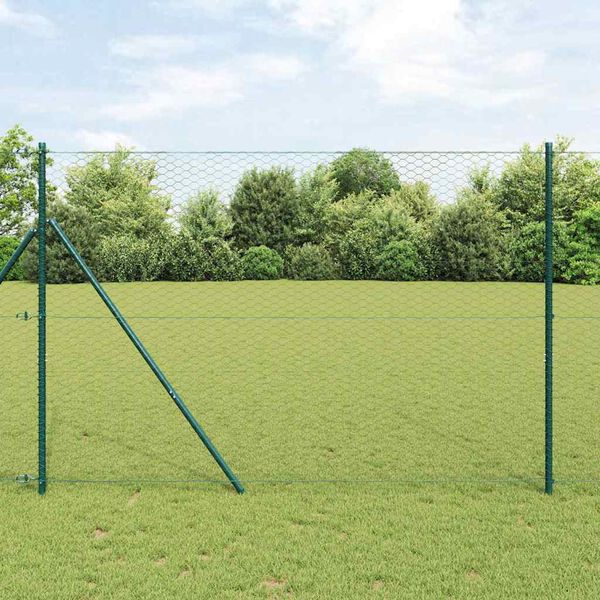 vidaXL Fence Post Grey 50 x 1.5 m (36 mm mesh) Steel and PVC