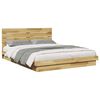 vidaXL Bed Frame with Headboard without Mattress 135x190 cm Double Solid Wood Oak