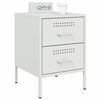 vidaXL Bedside Cabinet White 36x39x50.5 cm Steel