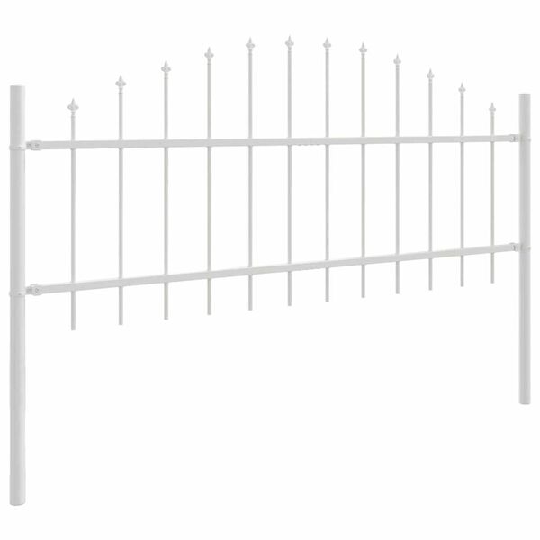 vidaXL Garden Fence 8 pcs White 170 x 115 cm Powder-Coated Steel