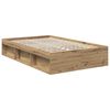 vidaXL Bed Frame Artisian Oak 120 x 190 cm Solid Pine Wood