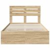 vidaXL Bed Frame with Drawer Sonoma Oak 120 x 190 cm Engineer Wood