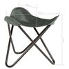 vidaXL Butterfly Stool Grey Real Leather