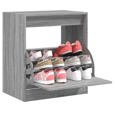 vidaXL Shoe Cabinet Grey Sonoma 60x42x69 cm Engineered Wood