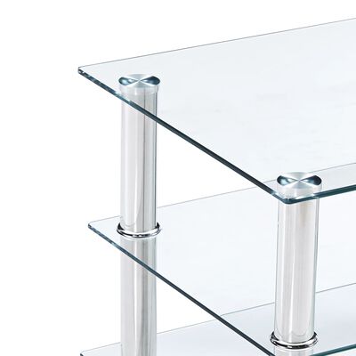 vidaXL TV Stand Transparent 120x40x40 cm Tempered Glass