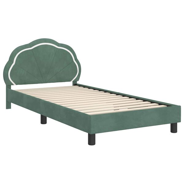 vidaXL Children's Bed Frame with Headboard Sea Green 80 x 200 cm